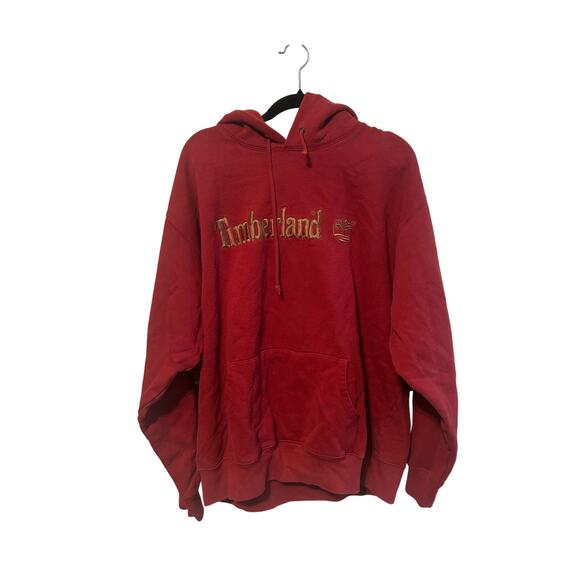 Vintage Timberland Hoodie Red with Logo - Picture 1 of 5